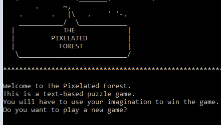 The Pixelated Forest game